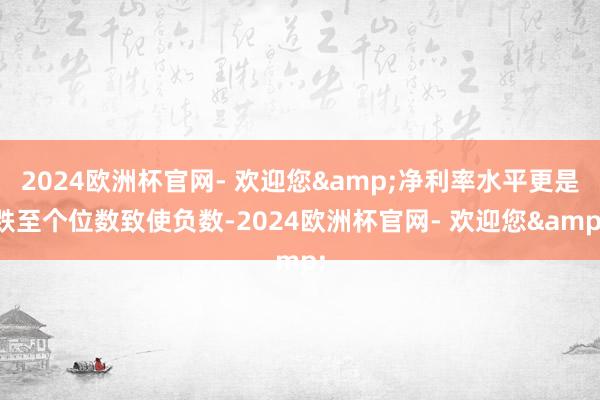 2024欧洲杯官网- 欢迎您&净利率水平更是跌至个位数致使负数-2024欧洲杯官网- 欢迎您&